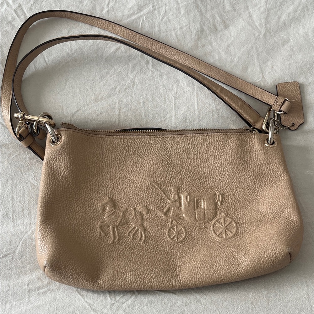 Coach Tan Embossed Shoulder Bag